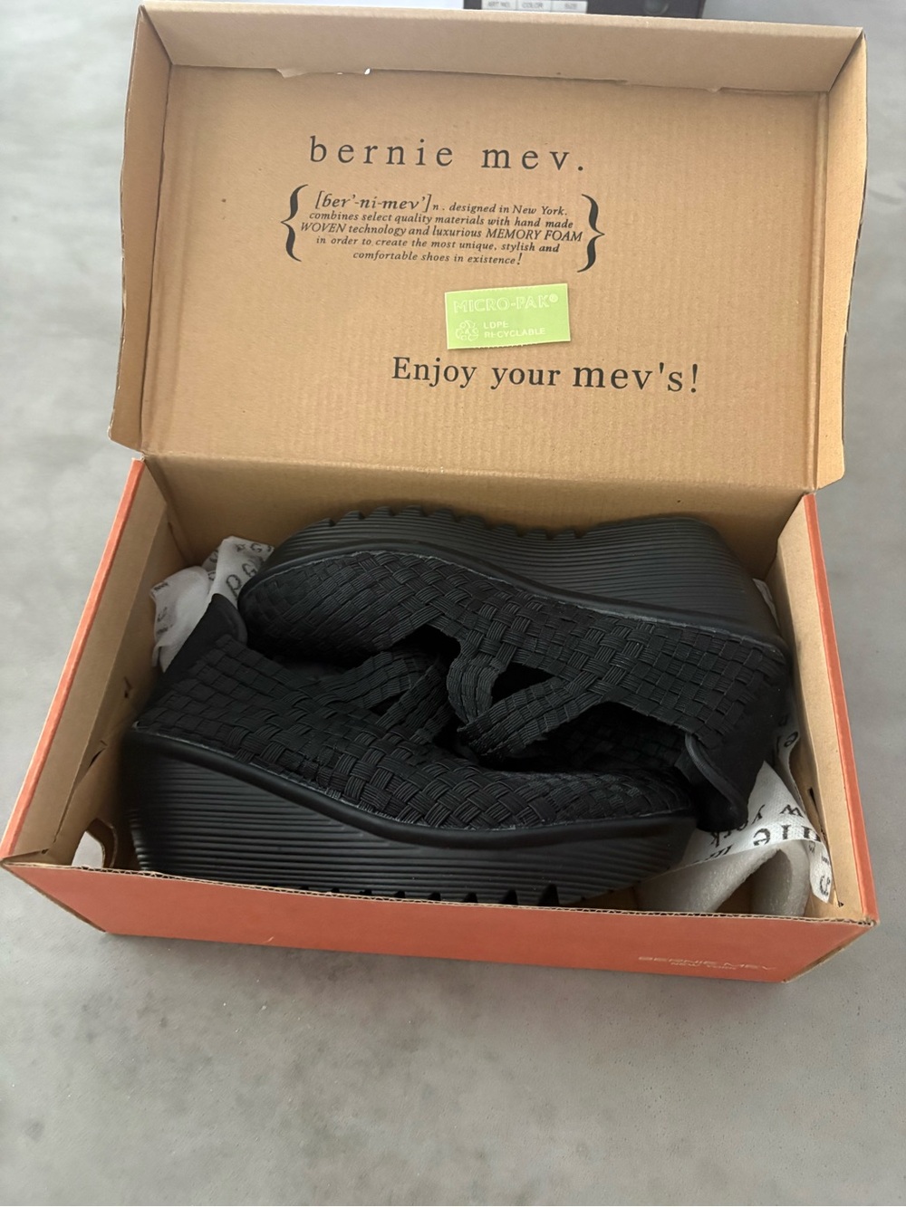 bernie mev. Black Woven Platform Slip-On Shoes